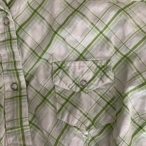 Refuge Plaid Snap Up long Sleeve Western Blouse - Picture 11 of 12